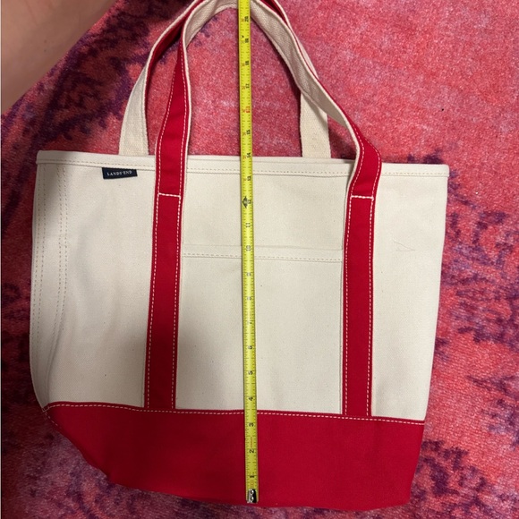 Lands' End Red and Cream Boat Tote - Picture 8 of 8